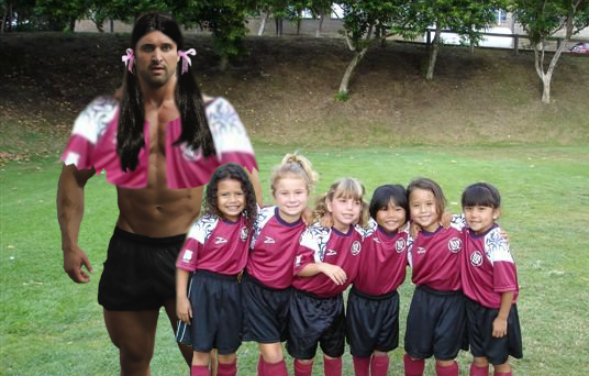 A girls soccer team.