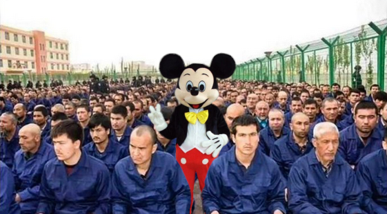 Mickey Mouse visits Uyghurs in their concentration camp