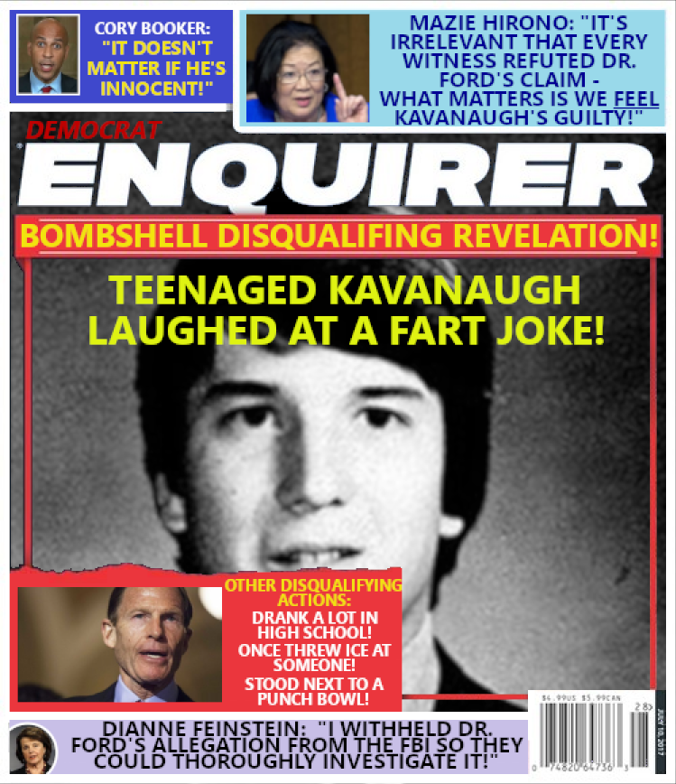 Magazine cover:  Teenaged Kavanaugh Laughed at a Fart Joke