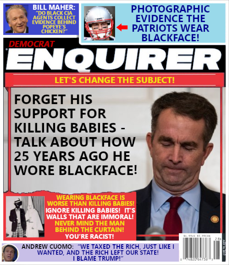 Magazine Cover:  Ignore Northam Supports Killing Babies