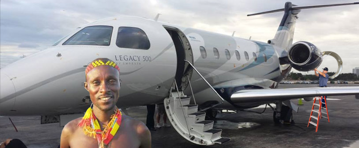 Nigerian Tribesman with a Sabotaged Jet