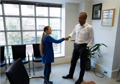 Obama Thanking Greta Thunberg