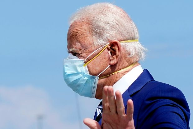 Joe Biden wearing two masks