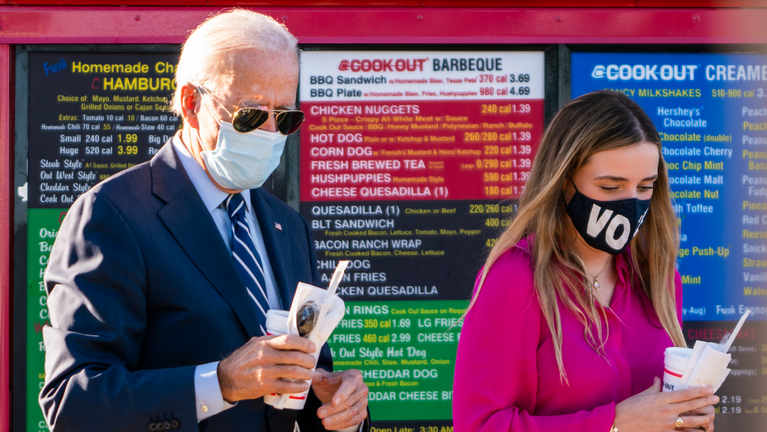 Joe Biden contemplating a milkshake