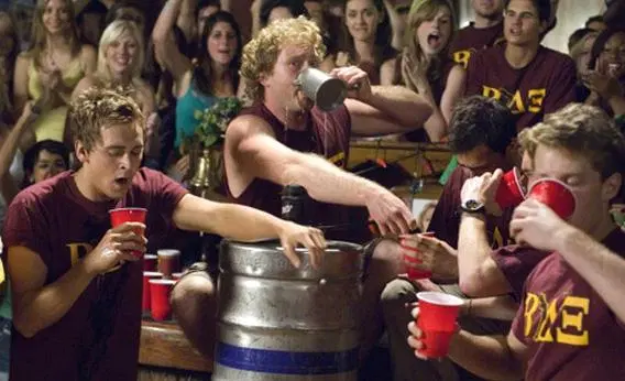 College kids drinking.