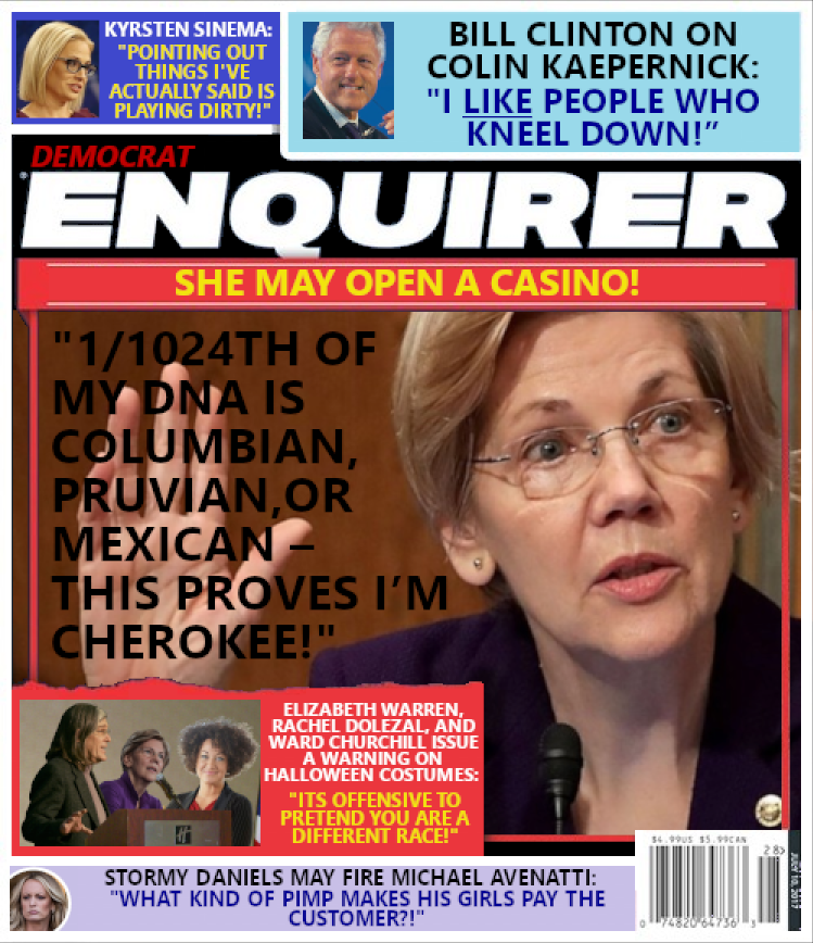Magazine Cover:  Elizabeth Warren has DNA Proof She's Native American!